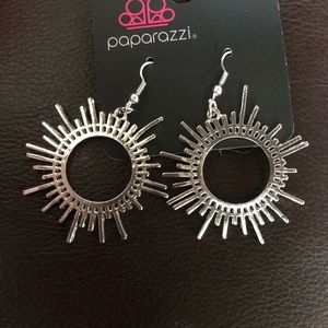 Paparazzi All Sizzle Silver Earrings